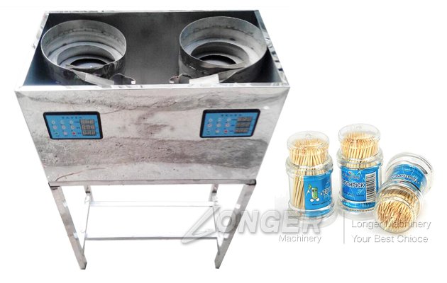 Toothpick filling machine for plastic container